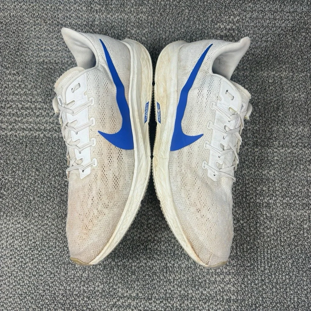 Nike Air Zoom Pegasus 36 AQ2203-005 Mens 14 White Blue Athletic Running Shoes
